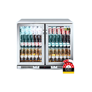 2-Door Stainless Steel Under Counter Can Cooler Wine Bar Fridge 208L | Pre Order