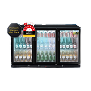 318L 3-Door Commercial Wine Bar Fridge Chiller Can Cooler Mini Freezer in Black