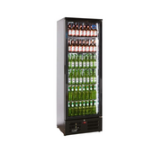 293Ltr Single Door Upright Commercial Wine Bar Fridge Chiller Can Cooler in Black