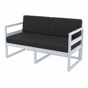 Mykonos Lounge Sofa - Silver Grey with Black Cushions