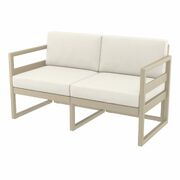Mykonos Lounge Sofa - Taupe with Beige Cushions