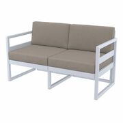 Mykonos Lounge Sofa - Silver Grey with Light Brown Cushions