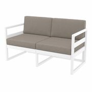 Mykonos Lounge Sofa - White with Light Brown Cushions