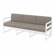 Mykonos Lounge Sofa XL - White with Light Brown Cushions