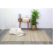 Blue Natural Basket Weave Jute Rug 190x280cm