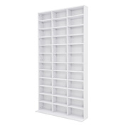 Adjustable Cd Dvd Bluray Media Book Storage Cupboard - White