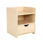 Bedside Table Storage Nightstand 1 Drawer 2 Shelf - Lark Oak