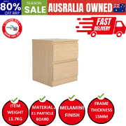Bedside Table Storage Nightstand 2 Drawer - Joss Oak
