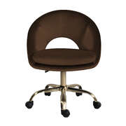 Office desk chair - velvet home office swivel computer seat cove brown