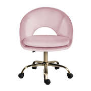 Office desk chair - velvet home office swivel computer seat cove pink