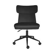 Office desk chair - pu leather home office swivel chair computer seat black