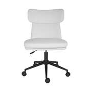 Office desk chair - pu leather home office swivel chair computer seat white