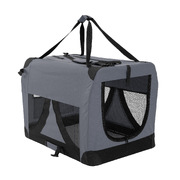 Grey Portable Soft Dog Cage Crate Carrier L