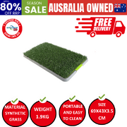 Pet Dog Potty Tray Training Toilet + 1 Grass Mat 69Cm X 43Cm