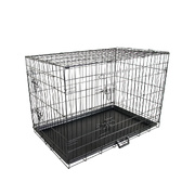 Wire Dog Cage Foldable Crate Kennel 30In With Tray
