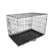 Wire Dog Cage Foldable Crate Kennel 36In With Tray