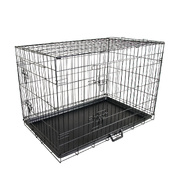Wire Dog Cage Foldable Crate Kennel 48In With Tray