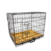 Wire Dog Cage Foldable Crate Kennel 30In With Tray + Cushion Mat Combo
