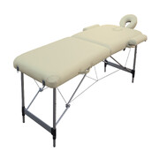 Portable 2-Fold Aluminium Massage Table for Beauty Therapy Beige