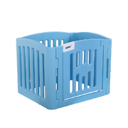 Blue 4-Panel Plastic Pet Pen: Foldable Dog Fence Enclosure with Gate