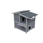 2 Story Cat Shelter Condo With Rainproof Kitty House