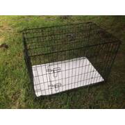 48' Collapsible Metal Pet Dog Crate Cat Rabbit Cage With Mat