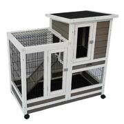 Multi-Purpose Small Animal Cage with Wheels: Rabbit Hutch, Cat House, Guinea Pig & Ferret Cage