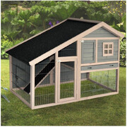 Space-Saving Multi-Purpose Pet Shelter: Grey Chicken Coop, Rabbit Hutch, Ferret Cage, Hen Chook House