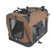 Small Portable Foldable Dog Cat Puppy Soft Crate Cage-Brown