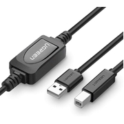 2.0 A Male to B Male Active Printer Cable 10m Black