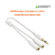 UGREEN Premium 3.5mm Male to 2 x 3.5mm Female Slim Stereo Splitter Cable