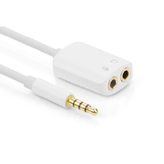 3.5Mm Male To Dual 3.5Mm Femaleheadset Splitter White (10789)