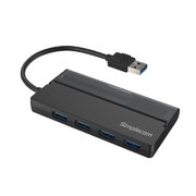 Portable 4 Port USB 3.2 Gen1 (USB 3.0) 5Gbps Hub with Cable Storage