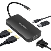 USB-C Multiport Adapter MST Hub with VGA and Dual HDMI 