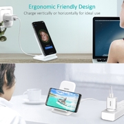 15W Wireless Charger Stand with AC Charger (White)