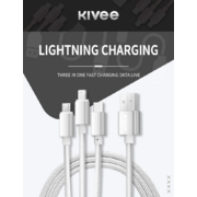 KIVEE CH061 USB to 3 IN 1 Charging Cable 1.2M Silver