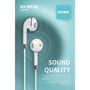 KIVEE MT05B earphone 3.5mm 1.2M Black