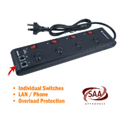 4 Way Powerboard with Individual Switches 