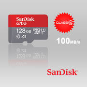 SANDISK SDSQUAR-128G-GN6MA Micro SDHC Ultra A1 Class 10 100mb/s with SD adapter