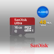 SANDISK 16GB Ultra MicroSDHC UHS-I up to 80MB/S with SD Adaptor (SDSDQUA-016G)