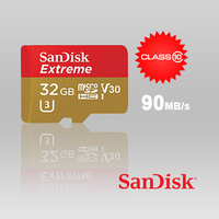 SanDisk 32GB SDSQXVF-032G Extreme UHS-I microSDHC Memory Card (U3/Class 10,V30 ) 