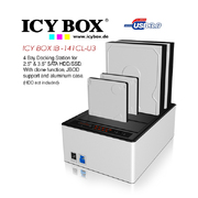 ICY BOX (IB -141CL-U3) 4 Bay Docking Station for 2.5 Inch & 3.5 Inch SATA HDD/SSD. With clone function, JBOD support and aluminum case