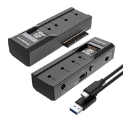 USB to M.2 and SATA 2-IN-1 Adapter for 2.5"/3.5" HDD & NVMe/SATA M.2 SSD with Power Supply USB 3.2 Gen2 10Gbps