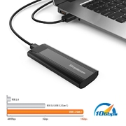 SSD to USB 3.2 Gen 2 USB-C Enclosure 10Gbps Tool-Free