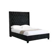 Ella Black Velvet Winged Bed 180Cm - King King Size