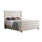 Milan Cream Velvet Tufted Headboard And End Board Bed Frame - King