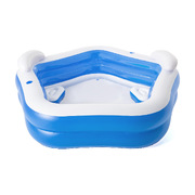Inflatable Pentagon Shaped Pool Fitted With Headrests & Seats 575L