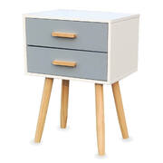Stylish Neutral 3-Drawer Side Table: Sleek Modern Design (61cm)