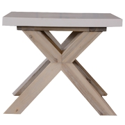 60Cm Square Lamp Table With Concrete Top - White