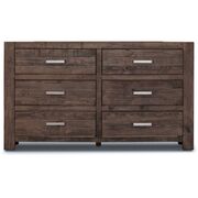 Dresser 6 Chest Of Drawers Solid Pine Wood Storage Cabinet - Grey Stone